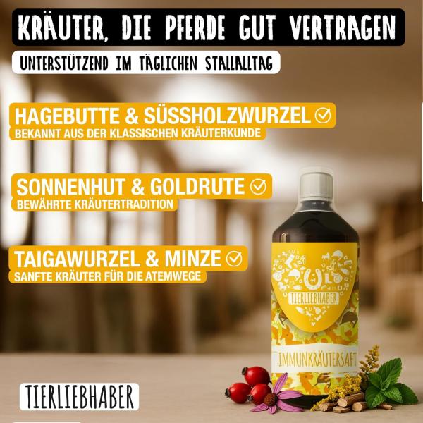 Immunkräutersaft für Pferde – Tierliebhaber | 1 L