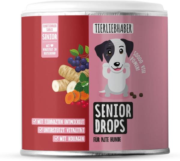 TIERLIEBHABER Senior Drops 350g Dose Nahrungsergänzung für alte Hunde
