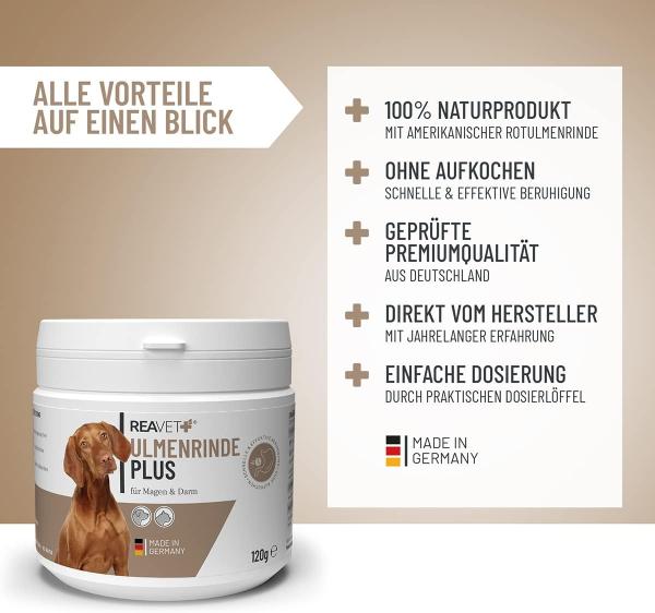 ReaVET Ulmenrinde Plus  - Natürliche Darmsanierung für Hunde und Katzen